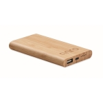 Powerbank con carcasa de bambú y 4.000 mAh Powercard Bamboo Plus color madera vista principal