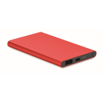 Batería externa de aluminio de 4.000 mAh Powercard Alu Black color rojo