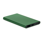Batería externa de aluminio de 4.000 mAh Powercard Alu Black color verde oscuro
