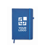 Libreta barata con tapa y papel reciclados A5 hojas a rayas EcoRecycle color azul vista de impresión