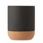 Taza de cerámica mate con base de corcho de 300ml Design Cork color negro tercera vista