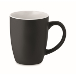 Taza de cerámica negra con interior brillante de 290ml Duo Black color blanco