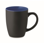 Taza de cerámica negra con interior brillante de 290ml Duo Black color azul real
