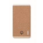 Batería externa con carcasa de corcho y de 10.000 mAh EcoDesign color beige quinta vista
