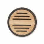 Altavoz de RPET y bambú con conexión 5.0 y manos libres Conscious color negro vista de impresión