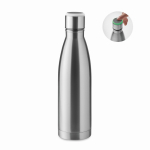 Botella de acero con recordatorio de hidratación 500ml Inox Reminder color plateado mate