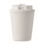 Vaso térmico de plástico reciclado con boquilla 300ml Recyclo color blanco tercera vista