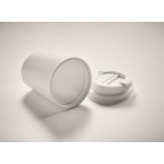 Vaso térmico de plástico reciclado con boquilla 300ml Recyclo color blanco vista fotografía sexta vista