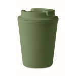 Vaso térmico de plástico reciclado con boquilla 300ml Recyclo color verde oscuro