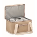 Bolsa nevera de canvas para llevar 6 latas 320 g/m2 Compact color beige segunda vista