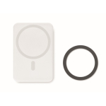 Cargador inalámbrico de bambú magnético Power Magnet color blanco