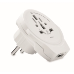 Adaptador de viaje compacto Skross World to Europe USB color blanco