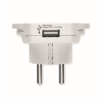 Adaptador de viaje compacto Skross World to Europe USB color blanco sexta vista