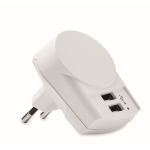 Enchufe Skross cargador europeo con 2 puertos USB CHARGER color blanco