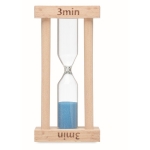 Reloj de arena de madera con logotipo de 3 minutos Solo color madera tercera vista