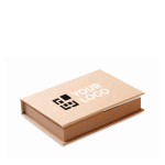 Bloc de notas adhesivas de papel reciclado y marcadores Reciclo color beige vista de impresión