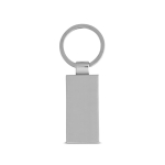 Llavero de bambú con forma rectangular y carcasa de metal color natural segunda vista