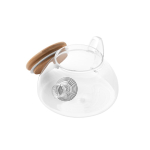 Tetera de vidrio con tapa de bambú e infusor 750ml Nordik color transparente cuarta vista