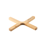 Protector de mesa plegable de bambú con forma de cruz Bamboo color natural imagen con logo