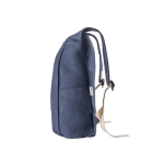 Mochila con logo denim con bolsillos delanteros y correas 300 g/m2 color azul cuarta vista