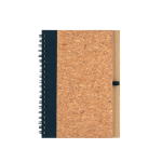 Cuaderno con tapa dura de corcho y RPET con boli B6 hojas lisas color negro primera vista