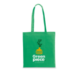 Bolsa de algodón reciclado y rPET 180 g/m2 para eventos color verde imagen con logo