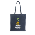 Bolsa de algodón reciclado y rPET en colores 180 g/m2 Reciclo Cairo color azul marino imagen con logo