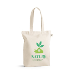Bolsa multiusos con algodón reciclado y asas largas 220 g/m2 color natural imagen con logo