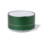 Altavoz bluetooth 5.0 multifunción de aluminio reciclable color verde primera vista