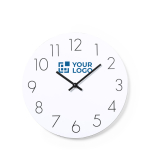 Reloj de pared de madera blanco con logo serigrafiado White vista principal