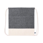 Mochila de cuerdas de algodón 140 g/m2 bicolor Duo FairTrade color negro primera vista