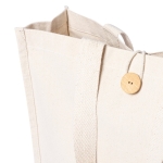 Bolsa de algodón resistente con cierre de botón 310 g/m2 Button color natural cuarta vista