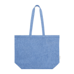 Bolsa de algodón reciclado para clientes con asas largas 140 g/m2 color azul primera vista