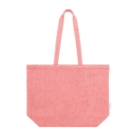 Bolsa de algodón reciclado para clientes con asas largas 140 g/m2 color rojo primera vista