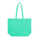 Bolsa de algodón reciclado para clientes con asas largas 140 g/m2 color verde primera vista