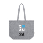 Bolsa de algodón reciclado para clientes con asas largas 140 g/m2 vista principal