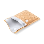 Cenicero personalizable de corcho y aluminio con cierre Bolsillo Cork color natural tercera vista