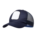 Gorra con redecilla lateral y parche frontal para sublimación Trucker color azul marino primera vista