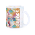 Taza de cristal mate para impresión de imagen 300ml Frost Sublim color blanco transparente cuarta vista