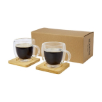 Set de dos tazas de vidrio de doble pared y 250ml Machiatto color transparente
