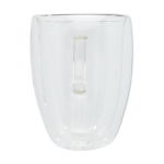 Set de tazas de doble pared con posavasos de 350ml Cappuccino color transparente segunda vista frontal