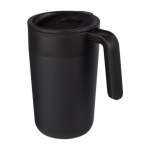 Taza fabricada en plástico reciclado y metal 400ml color negro