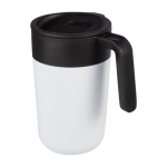 Taza fabricada en plástico reciclado y metal 400ml color blanco