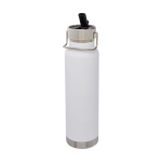 Bidón deportivo promocional de acero función termo 750ml Thor Sport color blanco cuarta vista