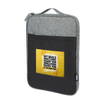 Funda para portátil personalizada reciclada con bolsillo 14” DuoTone color negro vista impresión transfer