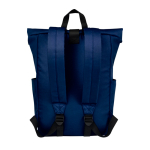 Mochila enrollable poliéster reciclado para portátiles resistente al agua 15,6'' color azul marino segunda vista trasera