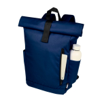 Mochila enrollable poliéster reciclado para portátiles resistente al agua 15,6'' color azul marino segunda vista