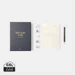 Juego de los cinco dados en caja elegante con bloc y lápiz color azul marino