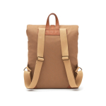 Mochila para portátil de poliéster reciclado con hebilla color marrón claro segunda vista