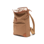 Mochila para portátil de poliéster reciclado con hebilla color marrón claro cuarta vista
